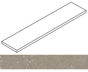 Ступень угловая Rinascente Fusion Agglomerate Dark Scalino Angolre Sx 33x120 керамогранит матовая Atlas Concorde 620070003276