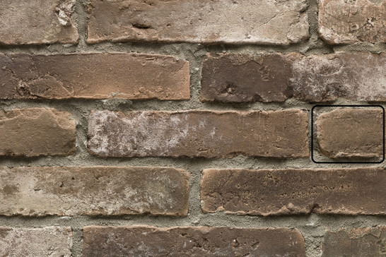 Настенная плитка Тычковый элемент Кирпич Мирский в стиле Лофт 15.20.Т (02), шов 12, Каштан 5.8х13.7 Феодал рельефная (структурированная) 00000040027