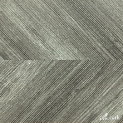 IberCork Шеврон грис 1164x194 Пробковый плавающий паркет с цифровой HD-печатью 32 класс uniclic