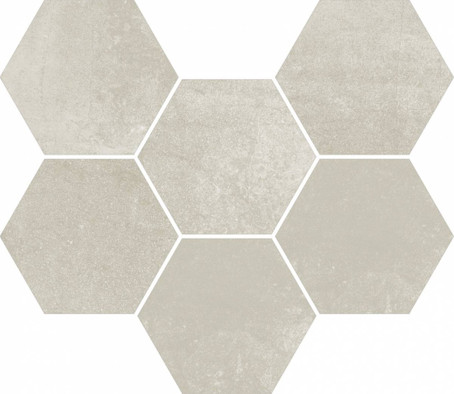 Мозаика Expo White Mosaico Hexagon 25x29 керамогранит матовая, бежевый 620110000172