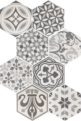 Декор Hexatile 17,5x20 Harmony Black and White матовый керамогранит фото Декор Hexatile 17,5x20 Harmony Black and White матовый керамогранит