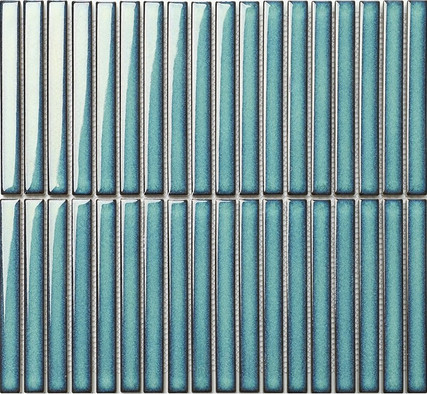 Мозаика Porcelain mosaic Mosaic 1.5х14.5 Y15FW28 Голубой глянцевый керамогранит 29.4х31.3 см чип 15х145 мм