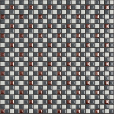 Мозаика Trio001 керамика 30х30 см Appiani Texture матовая чип 12х12 мм, белый, коричневый, серый