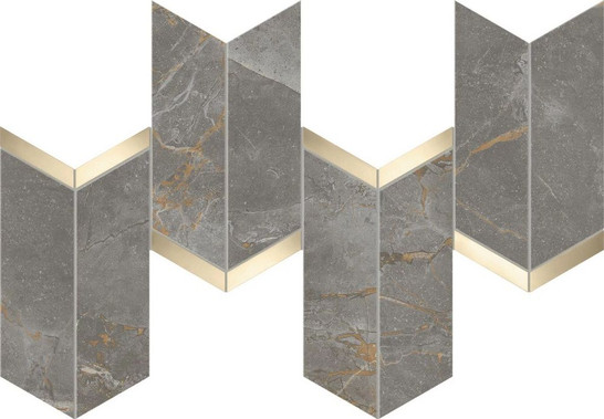 Мозаика Marvel Fior di Bosco Mosaico Chevron Lappato 19,2x46,3 керамогранит лаппатированная, серый AF9A