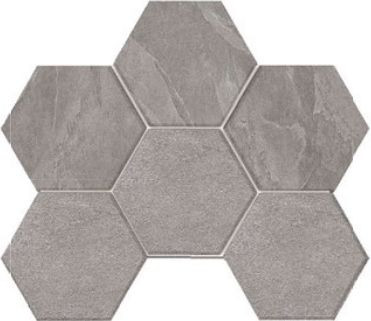 Мозаика LN02/TE02 Hexagon 25x28,5 неполированная керамогранит, серый 37109