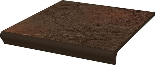 Ступень фронтальная Scandiano Brown Kapinos Stopnica Prosta 29.5х32.8 клинкер матовая Paradyz Ceramika
