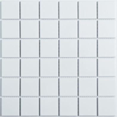Мозаика P-524 керамика 30.6х30.6 см матовая чип 48х48 мм, белый