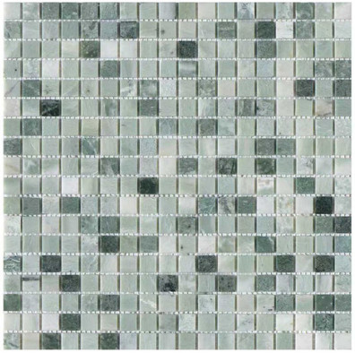 Мозаика Orro Mosaic Green Jade Tum мрамор 30.5х30.5 см матовая чип 15х15 мм зеленый