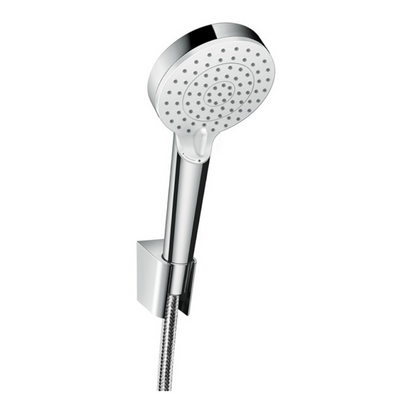 Душевой гарнитур Hansgrohe Crometta, Vario с держателем и шлангом 160 см, белый/хром фото Душевой гарнитур Hansgrohe Crometta, Vario с держателем и шлангом 160 см, белый/хром