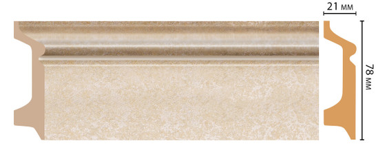 Плинтус напольный D122-18D ДМ Decomaster (78х21х2400 мм) 