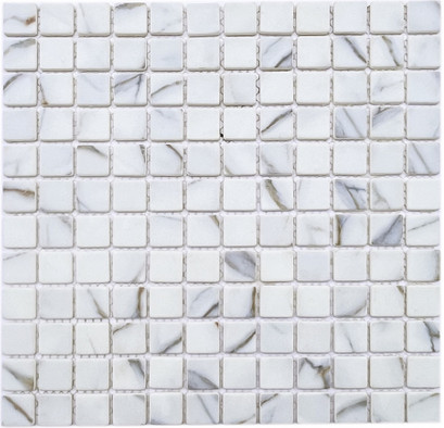 Мозаика PIX759 из стекла, 30х30 см Pixmosaic матовая чип 23х23 мм, белый, серый