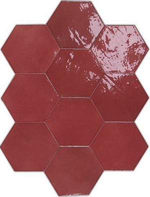 Настенная плитка Zellige Hexa Wine (122084) 10,8х12,4 Wow глянцевая керамическая