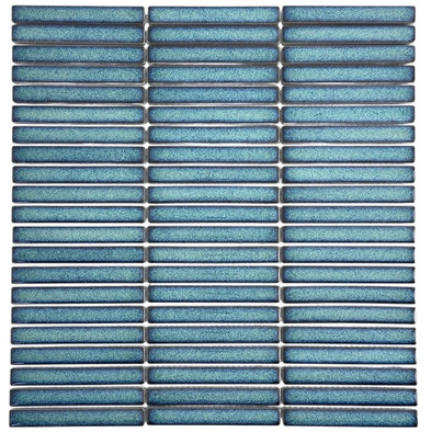 Мозаика Marble Mosaic Kit-Kat Aqua керамика 28.2х29.4 см глянцевая чип 12x92 мм синий