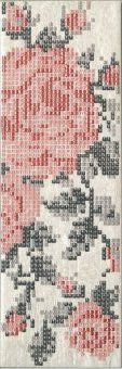 Декор Docklands Inserto Flowers White S/1 8.6х26.2 керамогранит матовый
