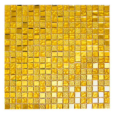 Мозаика Imagine Lab HT130 (gold) стекло 30х30 см глянцевая чип 15х15 мм, золотой-oro-gold