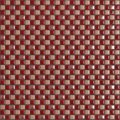Мозаика Trio003 керамика 30х30 см Appiani Texture матовая чип 12х12 мм, бежевый, красный