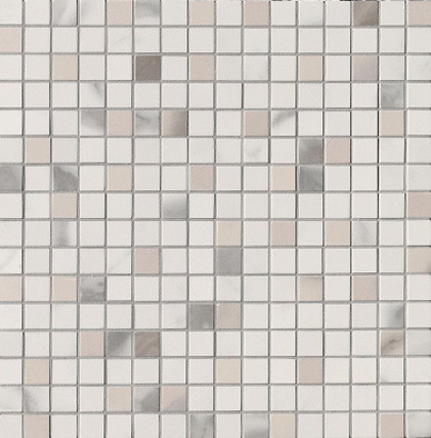 Мозаика Roma Gold Carrara Superiore Mosaico 30,5x30,5 керамика глянцевая бежевый, белый, серый 36974