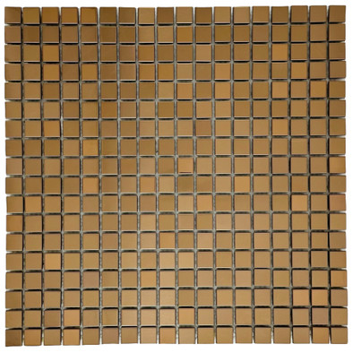 Мозаика Marble Mosaic Metalic Rose Pol нержавеющая сталь 30х30 см полированная чип 15х15 мм, золотой-oro-gold