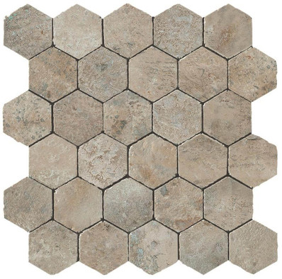 Мозаика Aix Cendre Honeycomb Tumbled (A0UC) 30x31 Неглазурованный керамогранит
