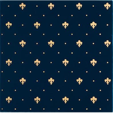 Декор Giglio Oro Su Blu 20x20 Petracer`s Grand Elegance Gold глянцевый керамический GLL03-11
