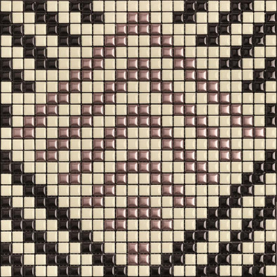 Мозаика Pegg002 керамика 30х30 см Appiani Allure матовая чип 12х12 мм, бежевый, коричневый, черный