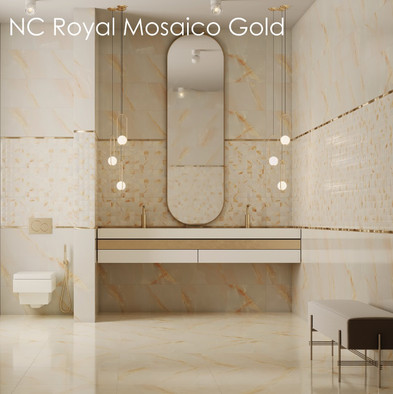 Настенная плитка Royal Mosaico Gold Rettificato 30х90 Novacera глянцевая керамическая NC93007АM