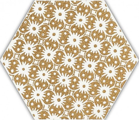 Декор Shiny Lines Gold Heksagon Inserto D 17.1x19.8 глазурованный, матовый керамогранит