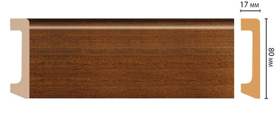 Плинтус напольный D235-75 ДМ Decomaster (80х17х2400 мм)