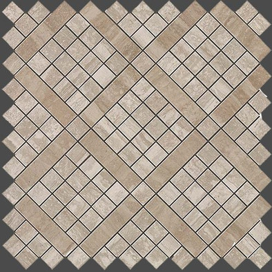 Мозаика Marvel Travertino Silver Diagonal Mosaic керамика 30.5х30.5 см глянцевая, коричневый