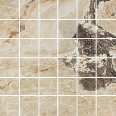 Мозаика Onyx and More Golden Blend Satin Mos.30x30 см керамогранит Casa Dolce Casa сатинированная чип 50х50 мм, бежевый 767756