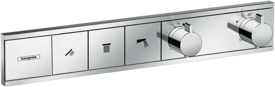 Термостатический смеситель на 3 потребителя Hansgrohe RainSelect для душа (внешняя часть)