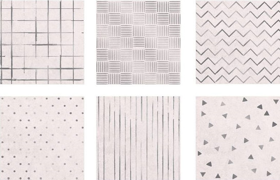 Декор Вставка Адажио D Светлая набор из 6-пл. 20х20 Axima матовая керамический