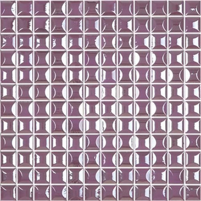 Мозаика Edna Purple Пурпурный (на сетке) 2.5x2.5 стекло 31.7х31.7
