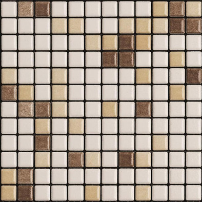 Мозаика Mix Standard Wellness and Pool 12 керамика 30х30 см Appiani матовая чип 25х25 мм, бежевый, коричневый XWEL 712