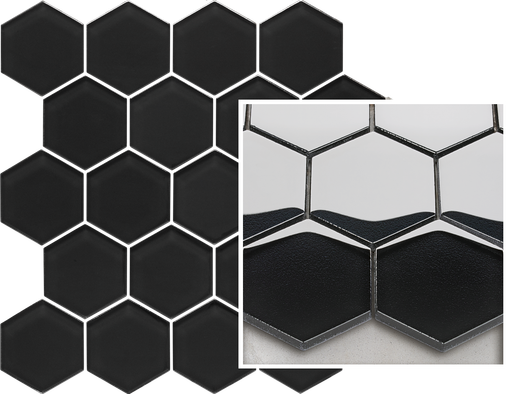 Мозаика Uniwersalna Mozaika Prasowana Nero Paradyz Hexagon керамика 22х25.5 см гладкая черный 5900144091917