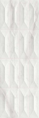 Настенная плитка M4PC Marbleplay White Struttura Gem 3D Rett. 30х90 глянцевая керамическая