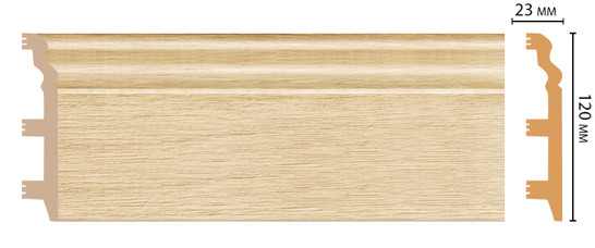 Плинтус напольный D233-71 ДМ Decomaster (120х23х2400 мм) 
