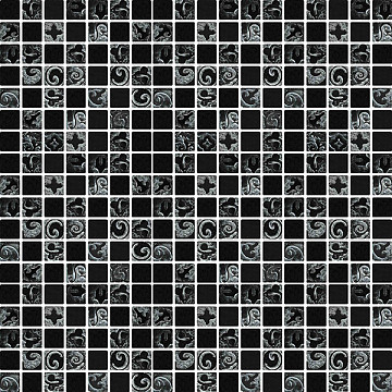 Мозаика Orion-21 мрамор 30х30 см глянцевая чип 15х15 мм, черный