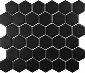 Мозаика KHG51-2M керамика 28.4x32.4 см матовая чип 51x59 мм, черный