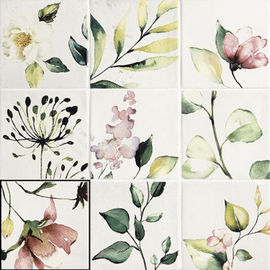 Декор Prado Ice White Mix 12.4х12.4 APE Ceramica Sintra глянцевый керамический