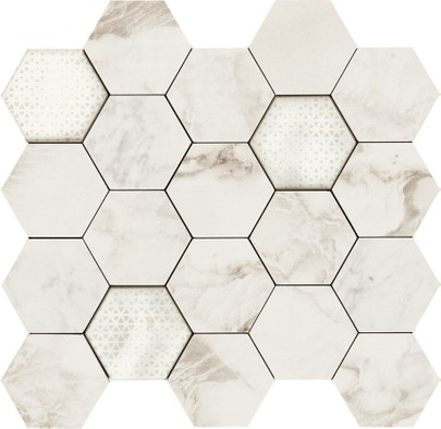 Мозаика 02617 Hexagon Imperial Pearl Lev 34x36 керамогранитная