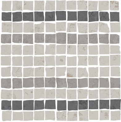 Мозаика MBS009 Про Лаймстоун Спакко 3 Мозаичный матовый керамогранит 20х20 см Kerama Marazzi, бежевый, серый