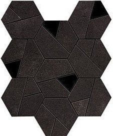 Декор Boost Tarmac Mosaico Hex Black керамический фото Декор Boost Tarmac Mosaico Hex Black керамический