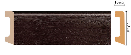 Плинтус напольный D234-433 ДМ Decomaster (58х16х2400 мм) 