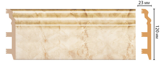 Плинтус напольный D233-80 ДМ Decomaster (120х23х2400 мм) 