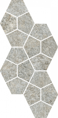 Мозаика Italon Magma Silver Mosaico Prism керамогранит 20.5х41.3 см матовая серебро-silver, серый 620110000246