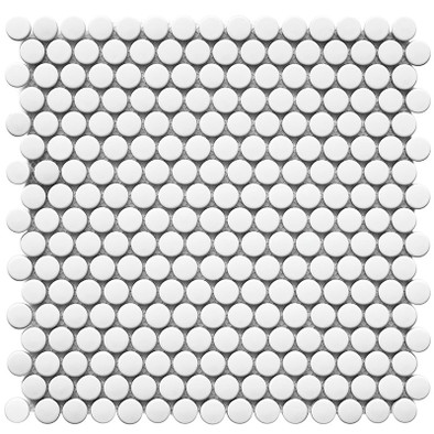 Мозаика Керамическая Penny Round White Matt (NK41000) 315х309х6