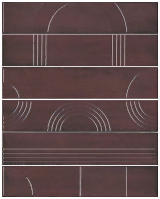 Панно KMP3STA006RN6X Мажорель Бордовый глянцевый (из 6 частей 6х28,5) 36x28,5x1 Kerama Marazzi керамическое