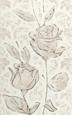 Декор Fiora White Декор 01 25x40 Unitile/Шахтинская плитка матовый керамический 010301001847