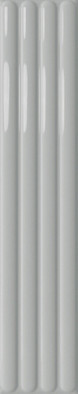 Настенная плитка Plinto Out Grey Gloss 10.7х54.2 DNA Tiles глянцевая, рельефная (структурированная) керамическая 78803296
